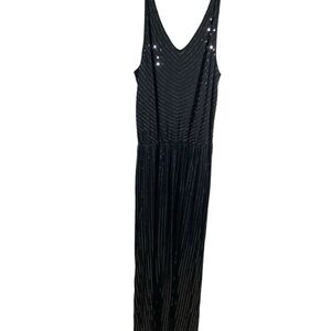 Garnet Hill Black Sequinned Maxi Dress